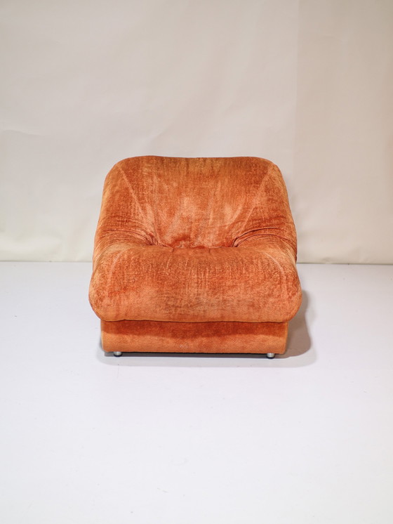 Image 1 of (2x) Italian Armchair Orange Vintage 1970s