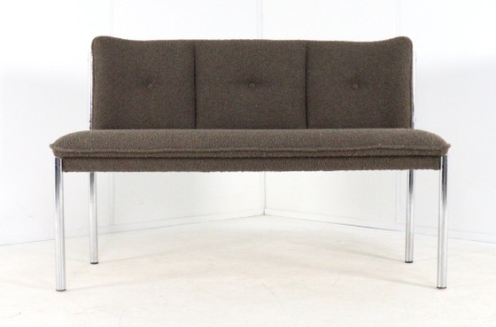 Image 1 of Vintage eetkamerbankje stoelen eetstoelen nieuw gestoffeerd