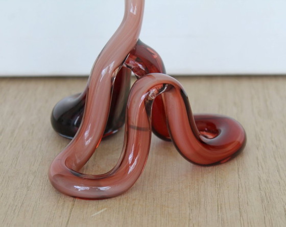 Image 1 of vase mouth-blown glass paste octopus art glass '70 josefina krosno