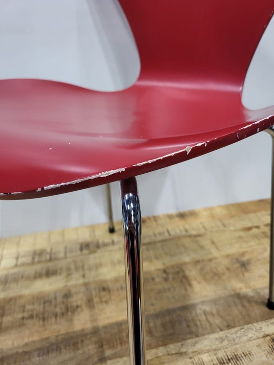 Image 1 of 1x Fritz Hansen vlinderstoel, rood, 2007