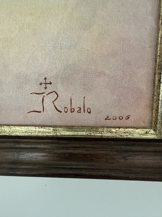 Beautiful original painting J. Robalo – 2005 – signed – José Robalo, Paintings & Drawings, Wood, Canvas (photo 4 of 8)