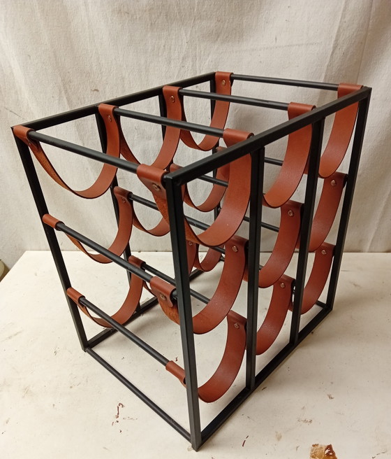 Wijnrek Arthur Umanoff – Iron, Leather (photo 3 of 7)