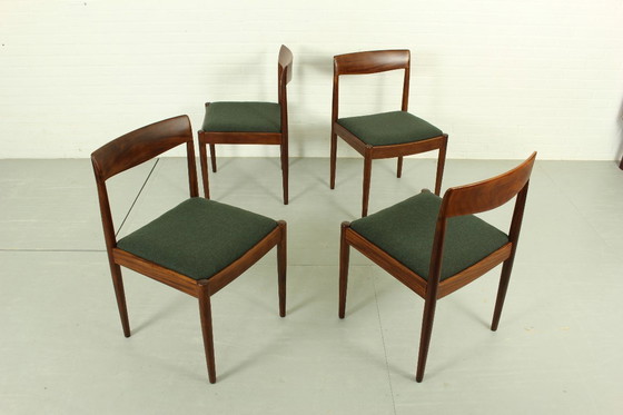 Image 1 of Sedie da pranzo in lana e teak di Lübke, anni '60, set di quattro