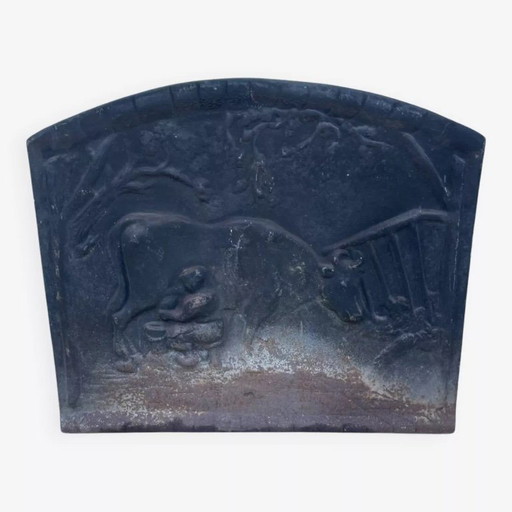 Antique cast iron fireplace backplate