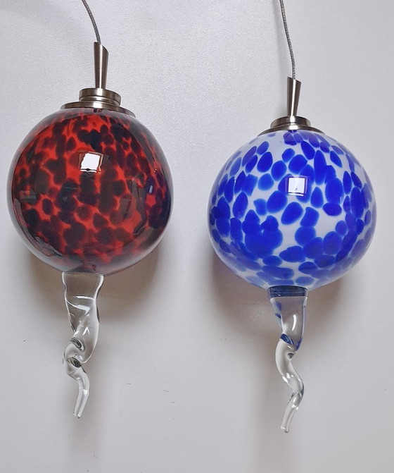 2 hand-blown pendant lamps – Metal (photo 3 of 23)