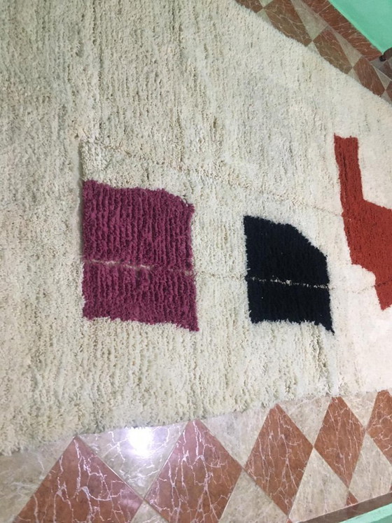 Image 1 of Moroccan multicolore 3X2m traditionnal 100 % NATURAL WOOL