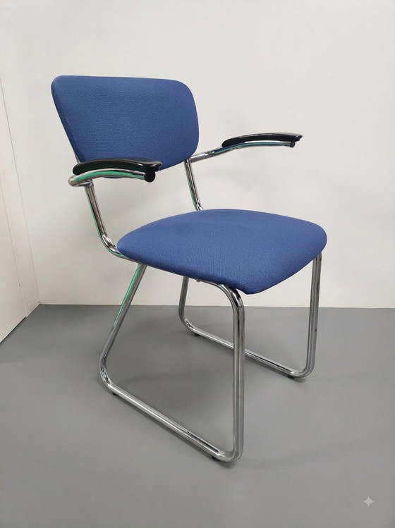 Sedie con struttura tubolare Ahrend De Cirkel da 8 pezzi in stile Gispen – Sedie da pranzo, Metal, Plastic (photo 2 of 8)