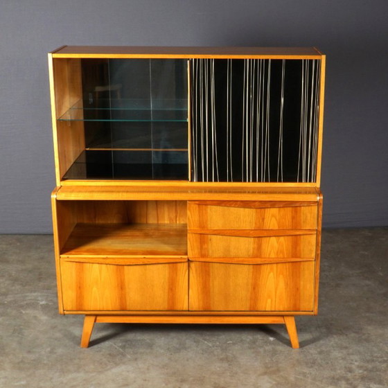 Vintage Cocktail Barkast Met Vitrine – Bohumil Landsman Voor Jitona – Jaren 60 – Vitrinekasten, Glass, Wood (photo 5 of 9)