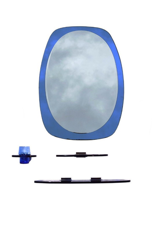 Set da bagno blu cobalto, attribuito a Fontana Arte, 1970 – Specchi, Glass, Metal (photo 2 of 20)