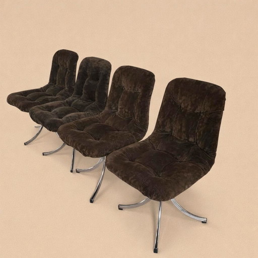 4 sedie da pranzo vintage Gastone Rinaldi / 1970 per Rima