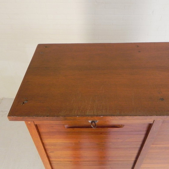 Image 1 of Eichenschrank mit Rollläden und 3 Rollläden, 180 cm hoch, 1950er Jahre