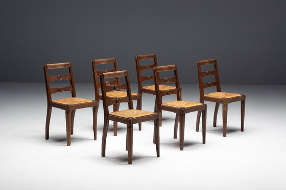 Image 1 of Sedie da pranzo Art Déco di Charles Dudouyt, Francia, anni '40