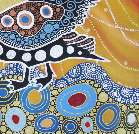 Image 1 of Amour entre deux cygnes peint à la main (peint à la main)