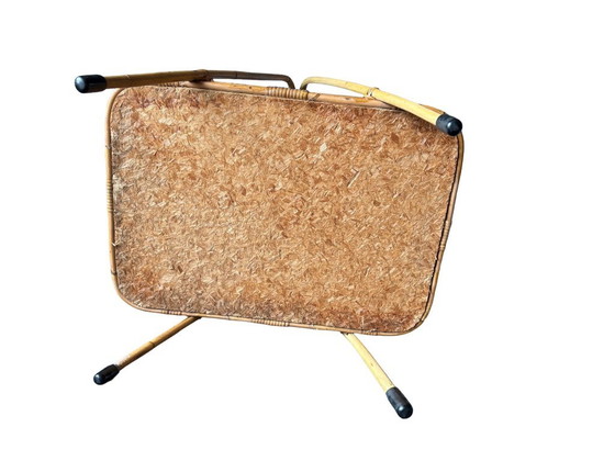 Image 1 of Vintage rattan tray with fixed legs