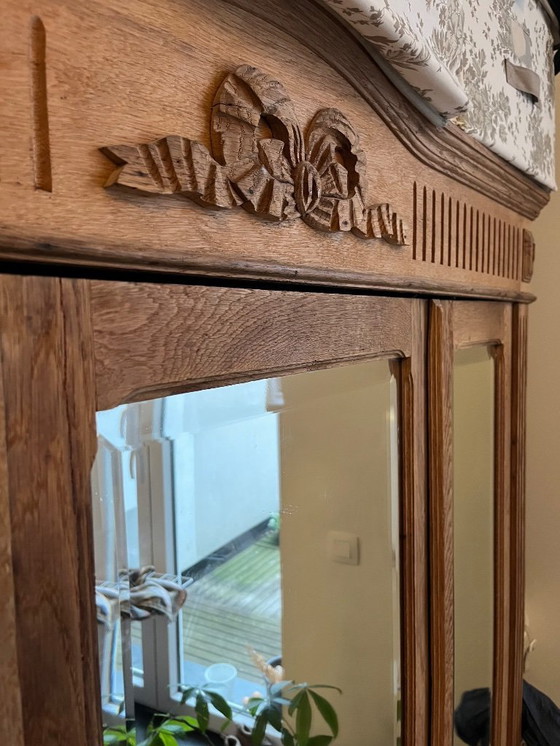 Image 1 of Vintage eikenhouten kledingkast