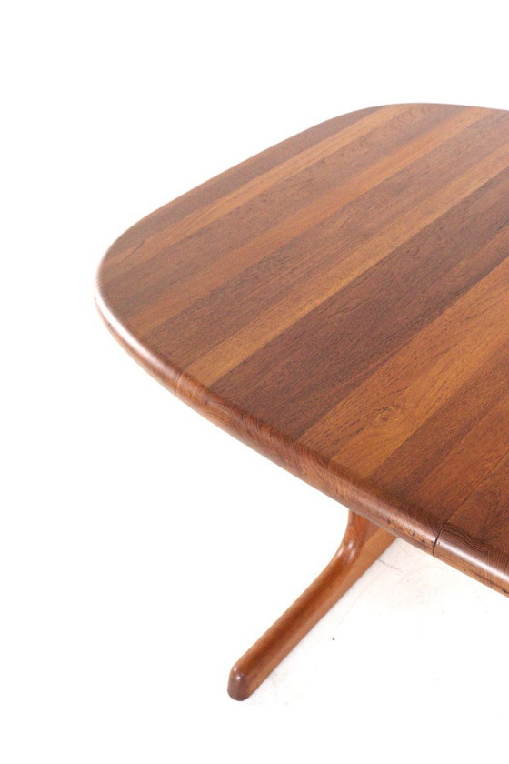 Image 1 of Dyrlund oval 1x extendable dining table teak Danish solid teak vintage