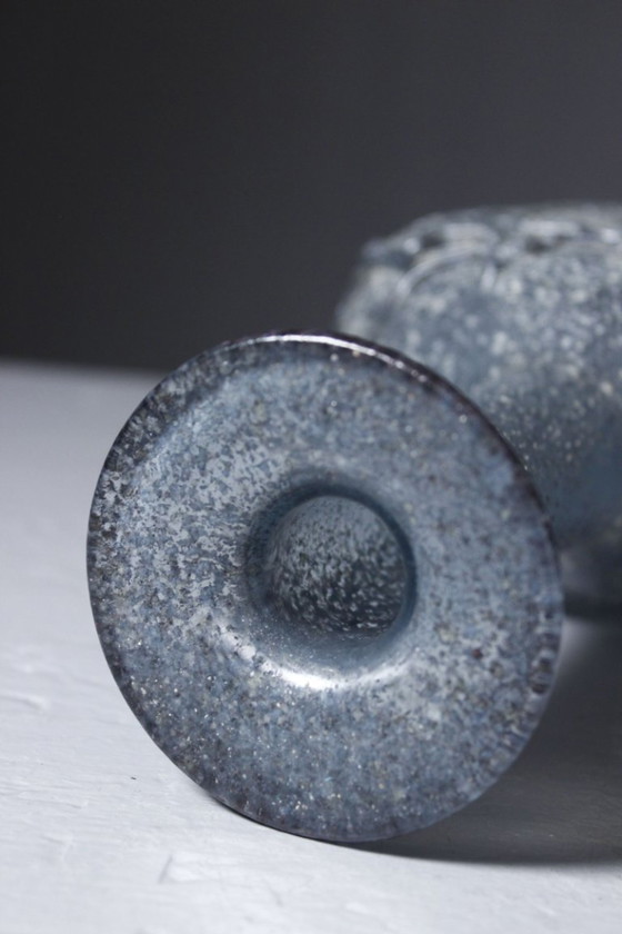Vintage blown glass vase, Scavo technique, post-modern design, 1980s – Murano Glass (photo 8 of 9)