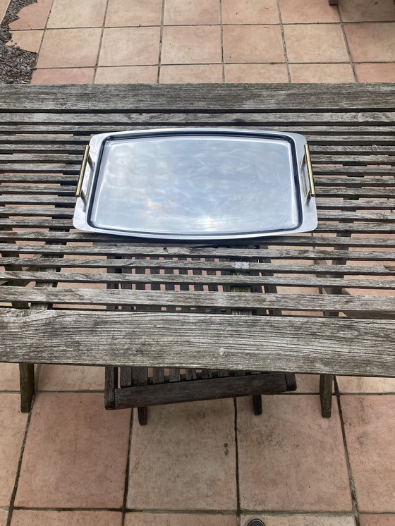 Image 1 of Vassoio da portata in acciaio inox/rame, metà secolo