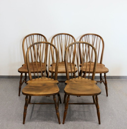 5 sillas Windsor de estilo rústico