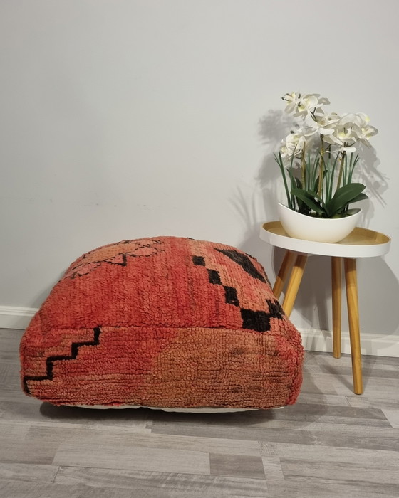 Image 1 of Vintage Moroccan Pouf, Berber Seat Cushion