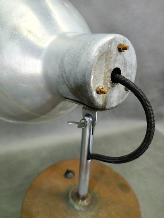 Image 1 of Industriële tafellamp uit de jaren 1940, gemaakt van aluminium, Tsjechoslowakije