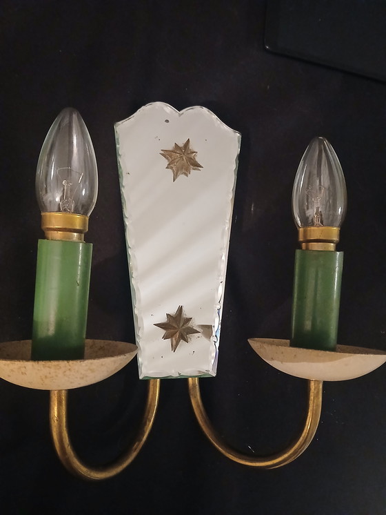 Image 1 of Aplique de pared con espejo.