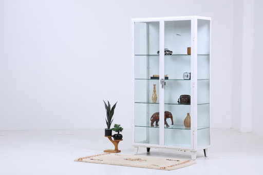 Large vintage medicine cabinet 40s | Mid - Century glass cabinet | display cabinet storage #04-28