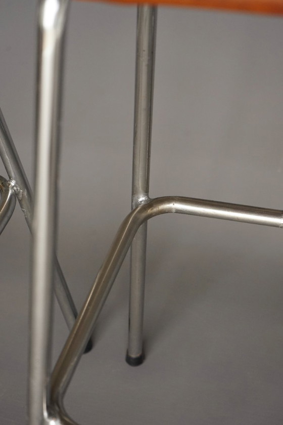 Image 1 of Sgabelli da bar attribuiti a Dal Vera per Charlotte Perriand/Les Arcs, anni '60, set di 4