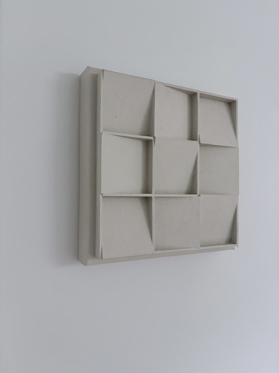 Handgemachtes Abstraktes Wandrelief – ZERO Stil – Gebrochenes Weiß – Gemälde & Zeichnungen, Wood, Canvas (photo 12 of 15)