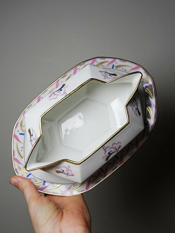 Image 1 of Saucière Art Déco porcelaine de Limoges Bernardaud B&Co Unique