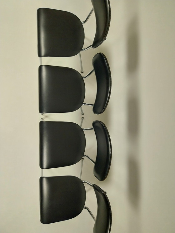 Image 1 of 4 x Vintage Chairs in Skai Leather, 1960s