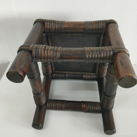Image 1 of Rare vintage rattan/rattan small side table