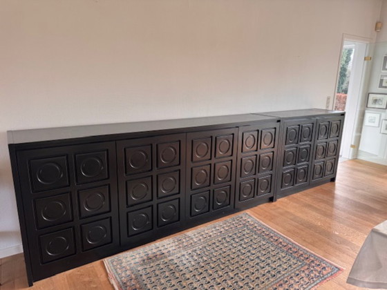 Image 1 of vintage black cabinet 1968 - 2 parts