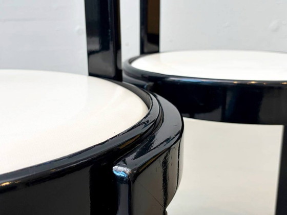 Image 1 of Set van 4 zeldzame bijzettafelstoelen van Gianfranco Frattini, Italië, jaren 70.