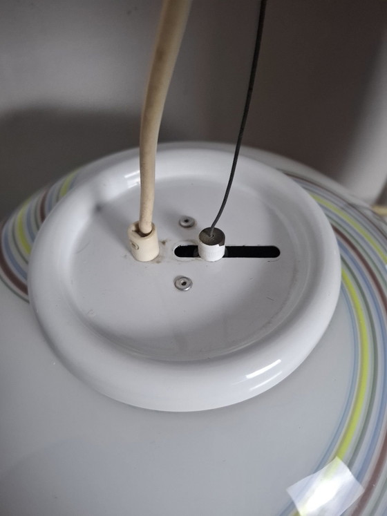 Murano Glass Sphere Pendant Lamp, 1970s, Metal, Plastic, Multi Color (photo 11 of 13)