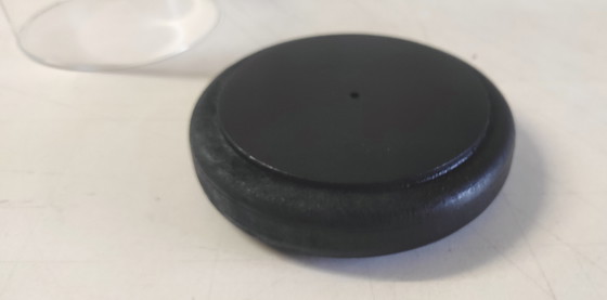 Image 1 of Globe en verre et socle en bois noir - mid. XXeme 