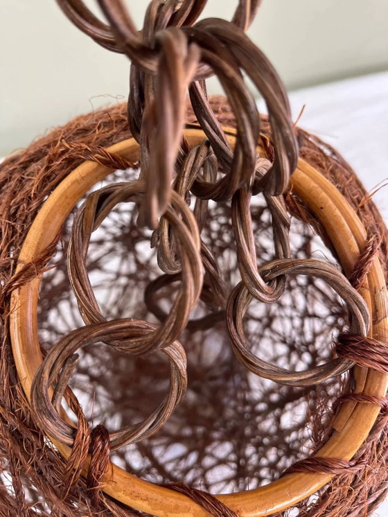 Lampada a sospensione a sfera in vimini – Lampade a sospensione, Wicker, Rattan, Vintage (photo 6 of 8)