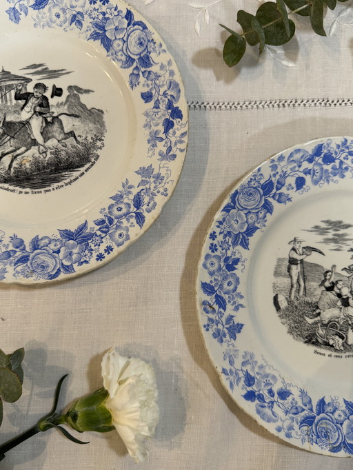 Set of 2 Niederweiler talking plates 