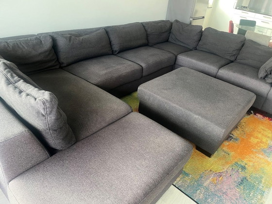 Lovely U-shaped sofa with ottoman, made of wool – Corner sofas (photo 2 of 5)