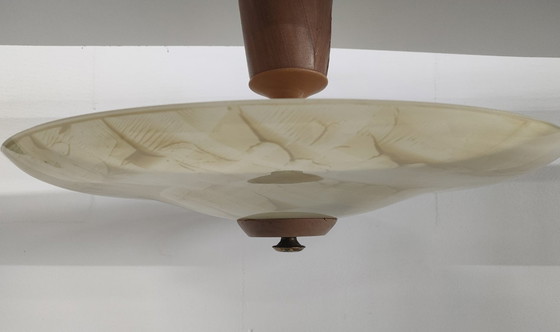Image 1 of Vintage 50s/60s Scandinavian (style) large glass ceiling light