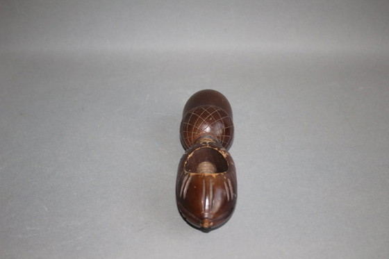 Image 1 of Antique wooden nutcracker/nut screw shaped like a giant acorn, wood carving, collector's item