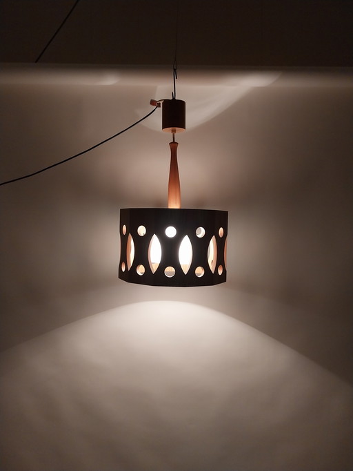 1 x Swedish pine pendant lamp AB Nordisk Ostersund 1960s