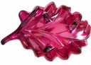 Vintage Magenta/Fuchsia Leaf Bowl by Vidrios San Miguel