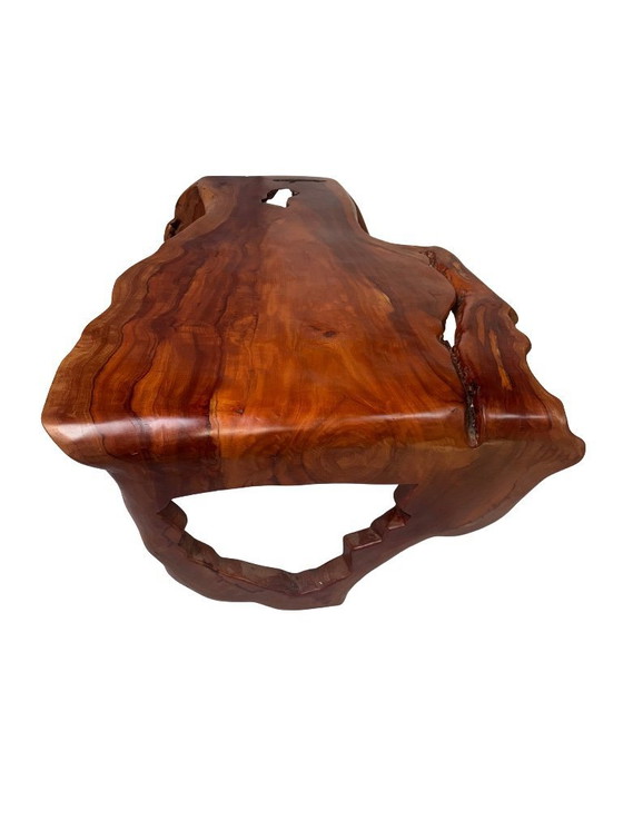 Image 1 of Tree trunk style design table – solid mahogany wood from one piece