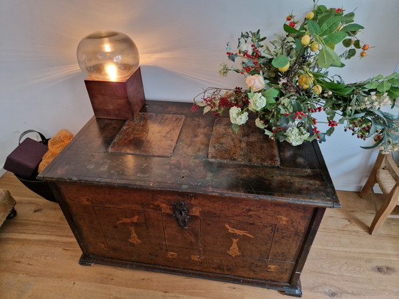 Beautiful Chinese wooden chest – Storage cabinet, Metal (photo 5 of 5)