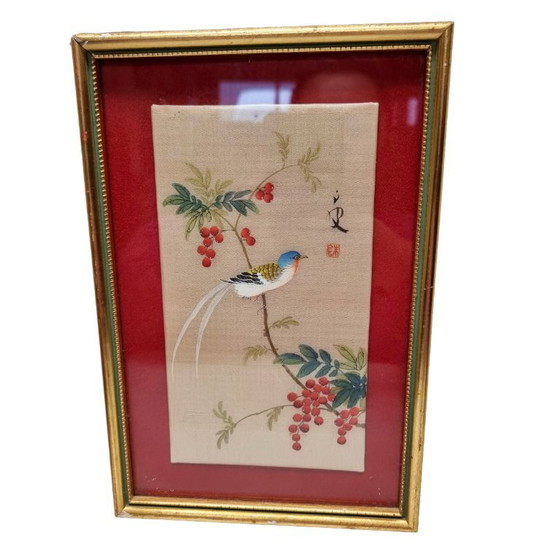 Image 1 of Vintage Chinese painting on silk