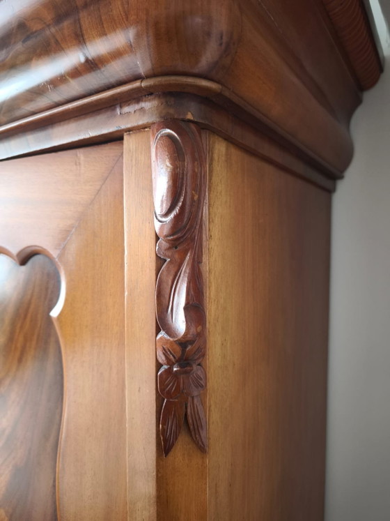 Beautiful Antique Biedermeier Linen Cupboard – Mahogany – Fully Original & Dismantable – Wardrobes, Wood (photo 5 of 5)