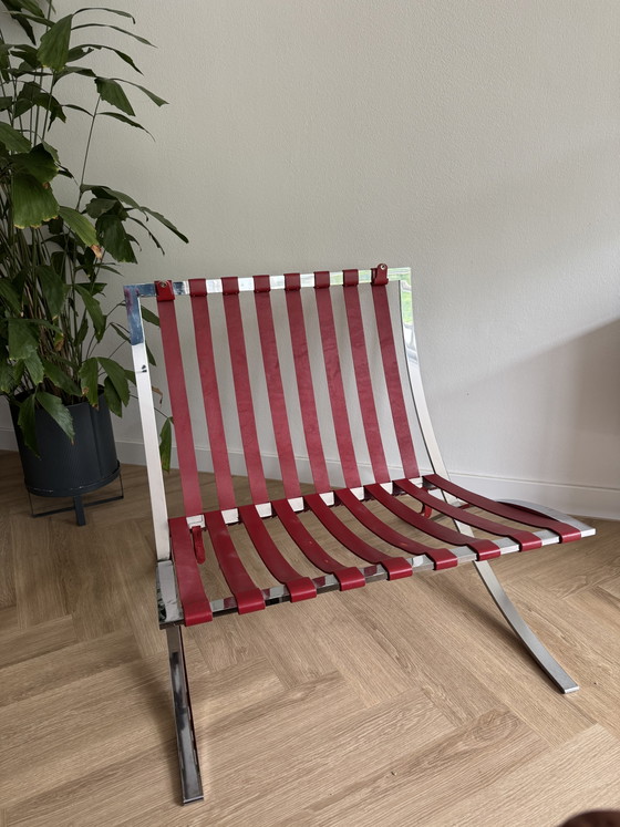 Poltrona Barcelona in pelle rossa – Poltrone, Chrome, Leather (photo 6 of 8)