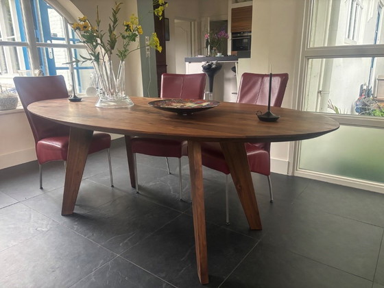 Image 1 of Oval Walnut Dining Table