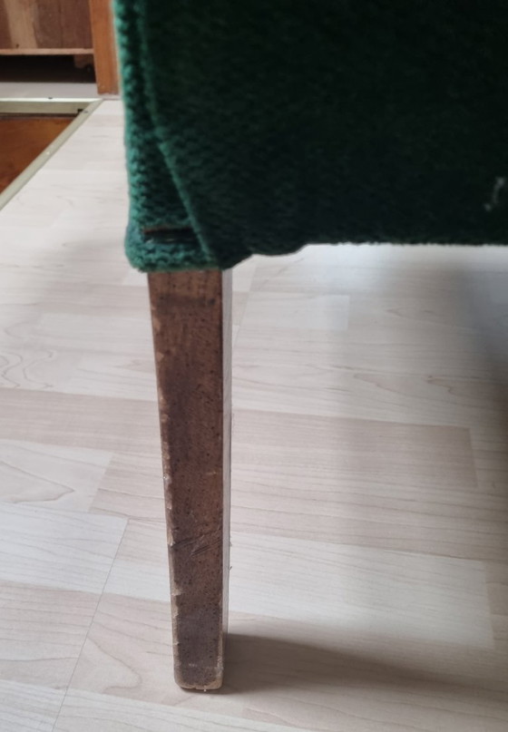 Vintage USA Fauteuils Velours Vert Émeraude – Chesterfield / Queen Anne – Velvet (photo 9 of 9)